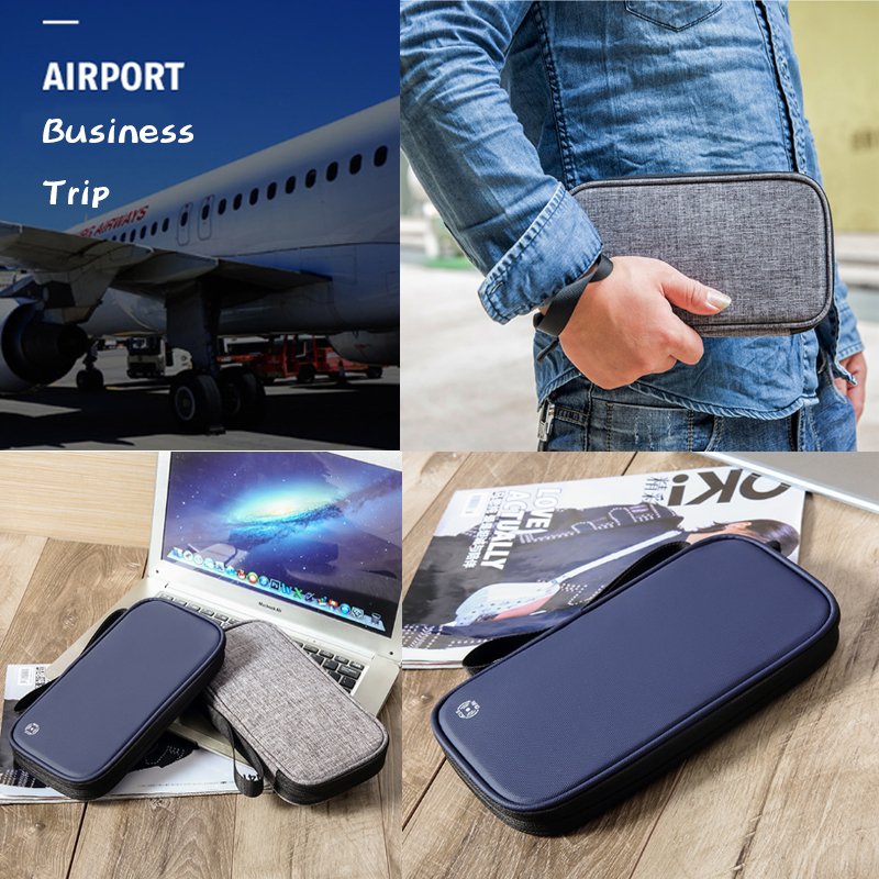 Blue Holder Wallet Id Leather Credit & Note Magnetic Metal Lanyard Badge Rfid Card Holder Phone Keychain Card Holders