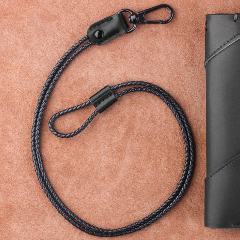 Custom Fashion Neck Leather Lanyard Adjustable Length Long Badge Lanyards for ID Card Badges Holder Keys