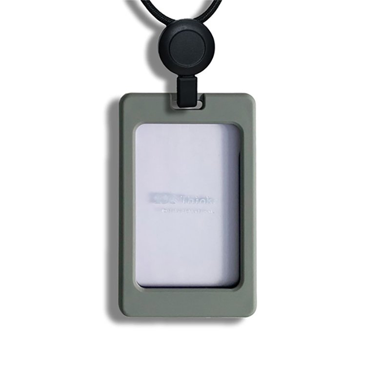 Fashionable ABS Plastic Photo Credit Card Holder with Lanyard Stylish ID and Badge Holder