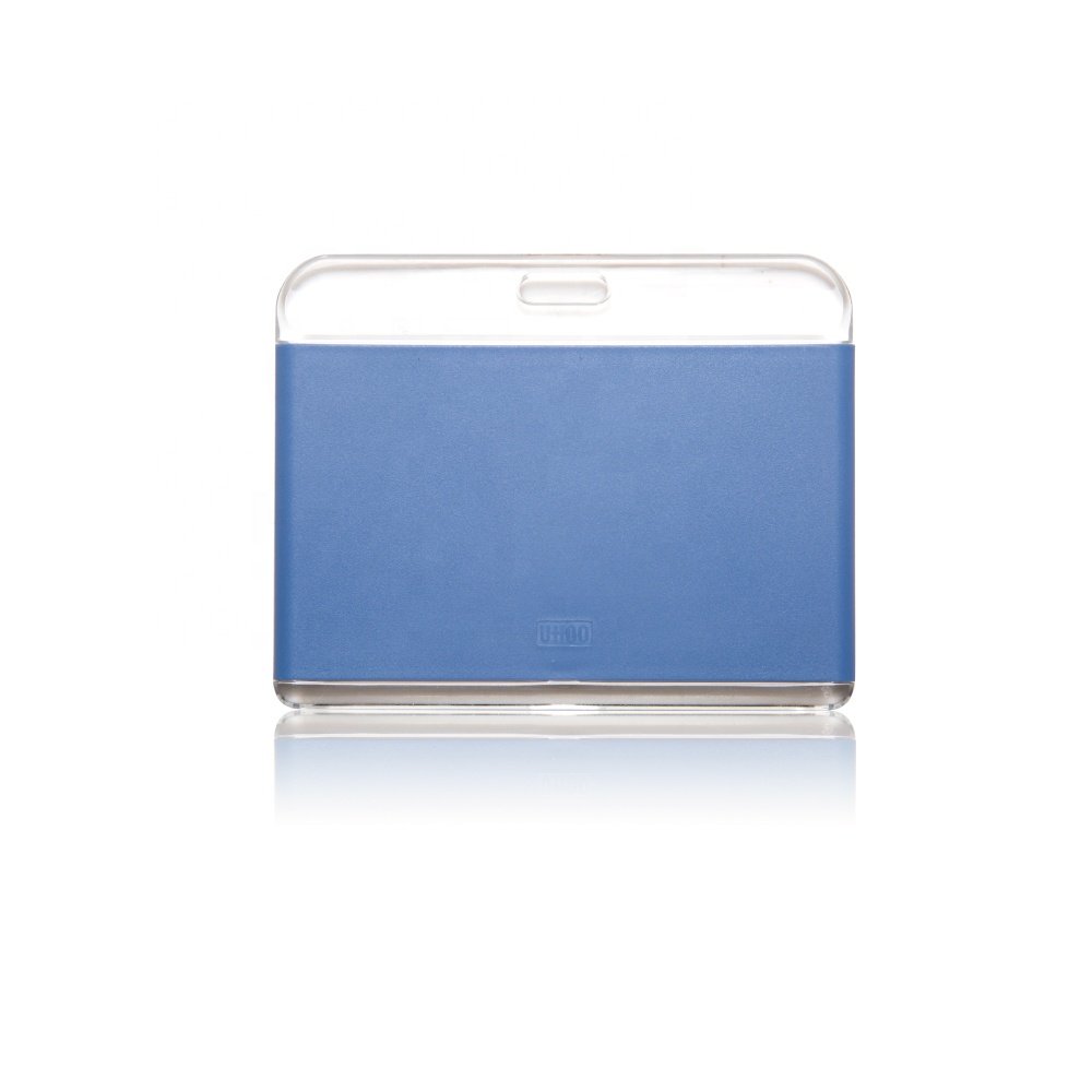 UHOO High Quality Acrylic Horizontal plastic id card holder Waterproof Name Badge Business Card Holder For Doctors Nurse
