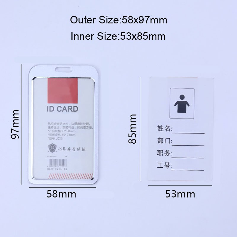 Wholesale Durable Aluminum Alloy Company Id Card Holder Name Badge Holder Cover for Business