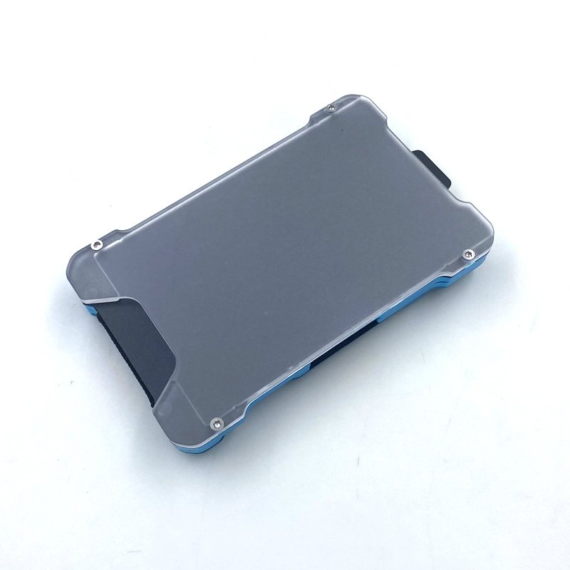 AMZN Hot Sale Slim Minimalist Anti RFID Blocking Card holder Wallet Carbon Fiber Metal Aluminum Money Clip for Men Women
