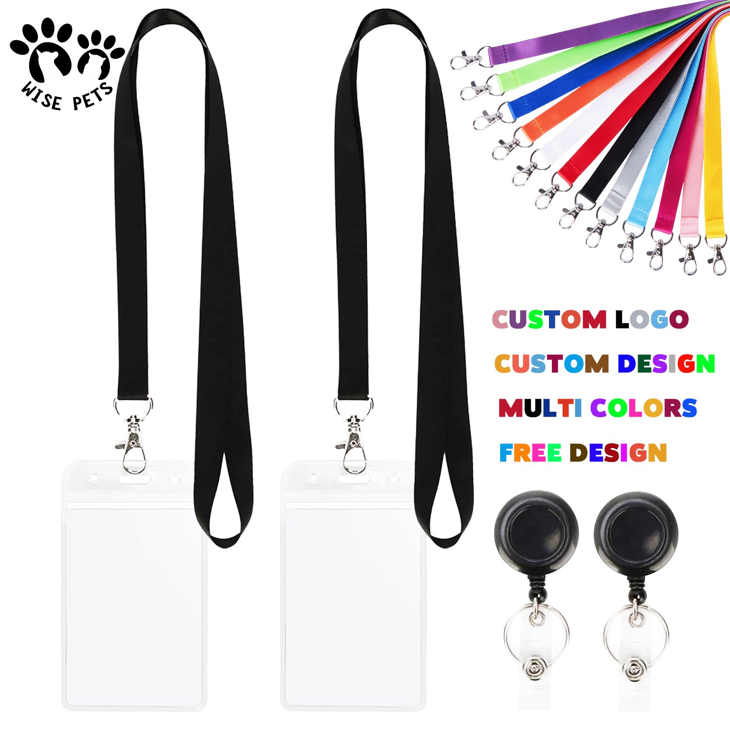 Custom Neck Lanyards Strap Keychain Silk Screen Blank Blue Polyester Lanyard With Company Logo Sublimation Print For Sport Race