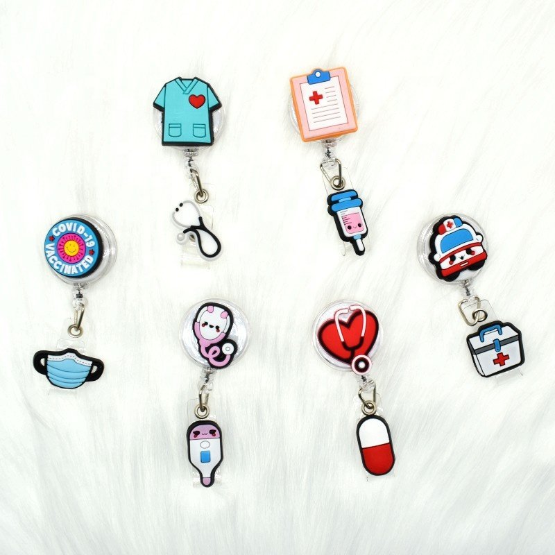 Wholesale price amazon hot selling medical badge holder for nurse doctor ID card Rotatable Clip