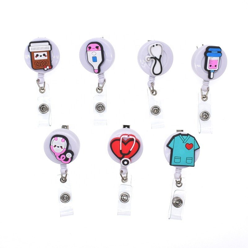 Wholesale price amazon hot selling medical badge holder for nurse doctor ID card Rotatable Clip