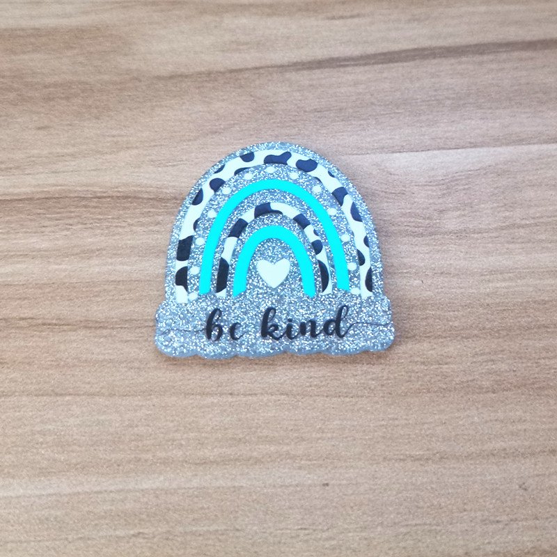 Custom glitter flatback Geometry Acrylic Patch Cute Nurse Badge Simple Multi-Functional Acrylic Badge no Badge Reel holder