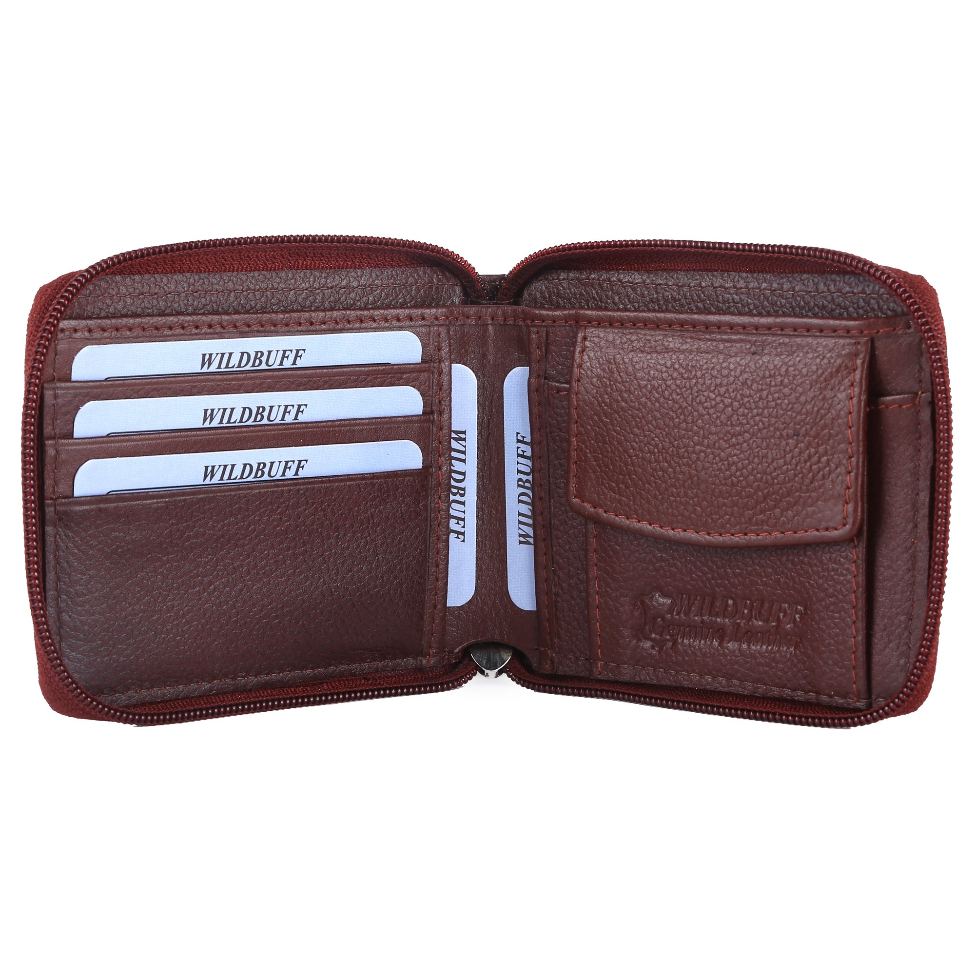 Super Quality Premium Short Length Genuine Leather Bifold Wallets Vintage Style RFID Blocking Zipper Closure Wholesale Product