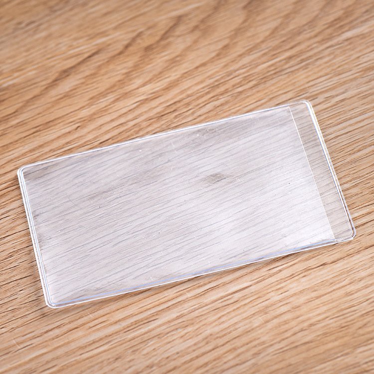 Promotion Vinyl Transparent Plastic Card Holder Stock Cheap Blank Soft PVC Id Badge Holder In Bulk