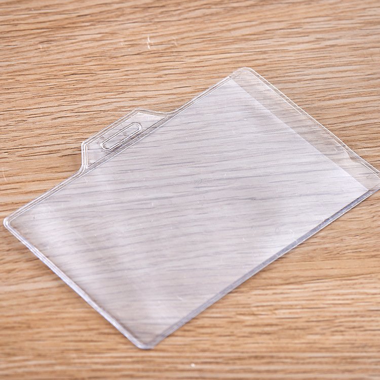 Promotion Vinyl Transparent Plastic Card Holder Stock Cheap Blank Soft PVC Id Badge Holder In Bulk