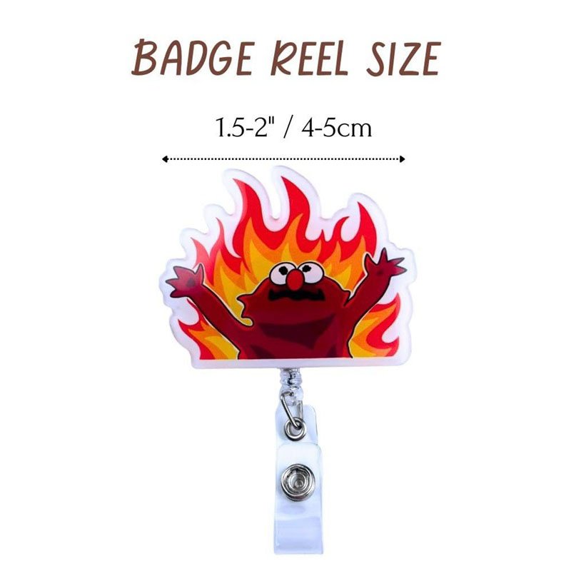 Funny Retractable Acrylic Badge Reel ID Card Badge Holders for Nurse Office ID Card Holder