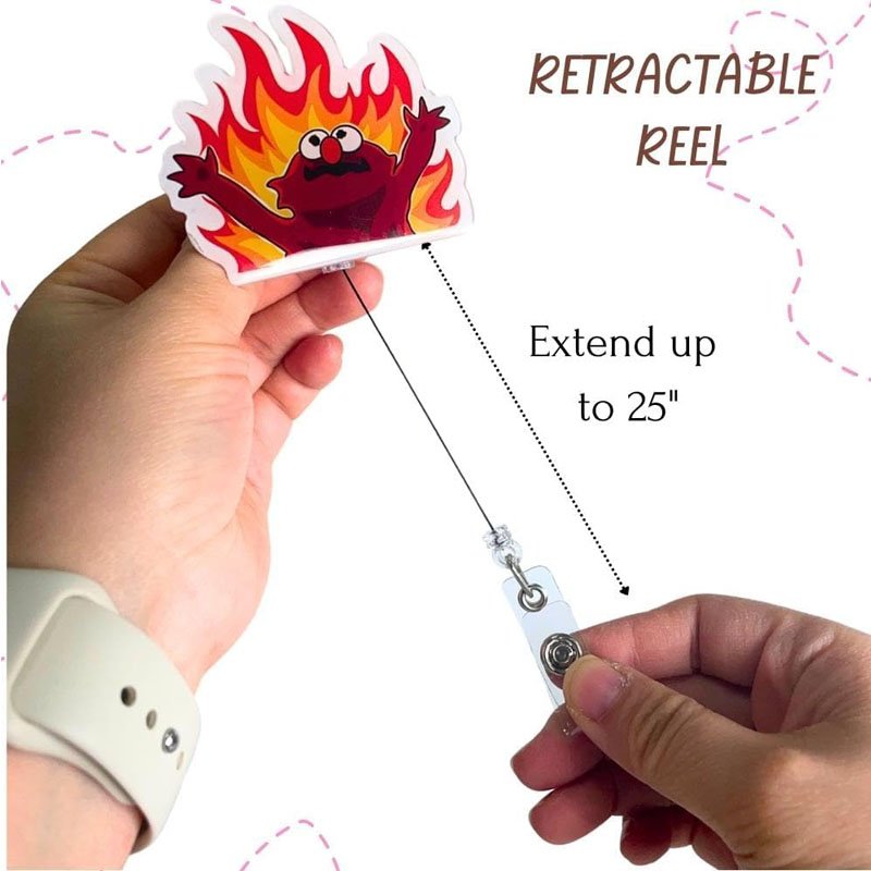 Funny Retractable Acrylic Badge Reel ID Card Badge Holders for Nurse Office ID Card Holder