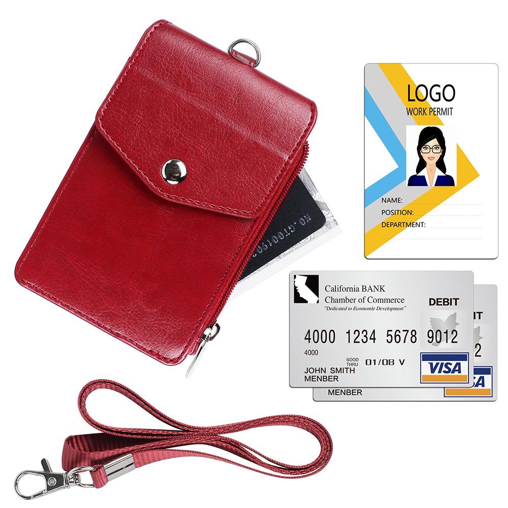 Personalized Customizing Name Tag Id Badge Holder Wallet Employee Leather Id Card Holder