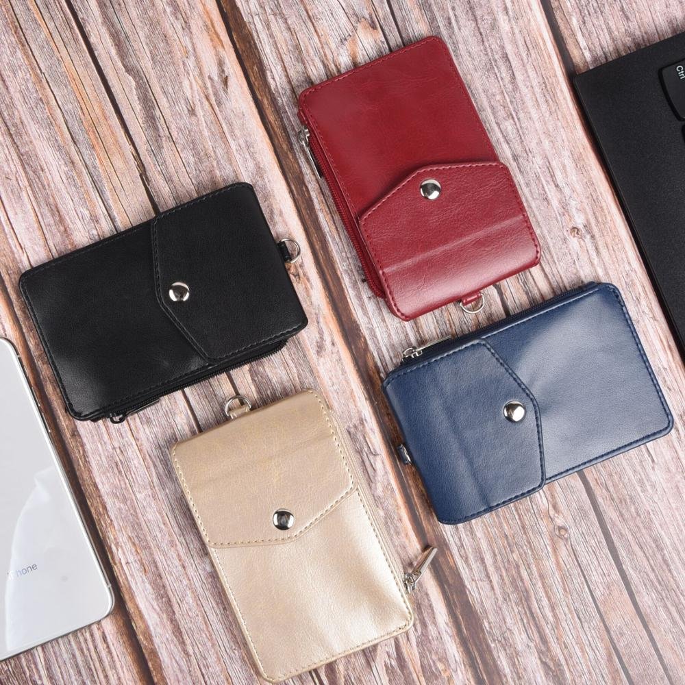 Personalized Customizing Name Tag Id Badge Holder Wallet Employee Leather Id Card Holder