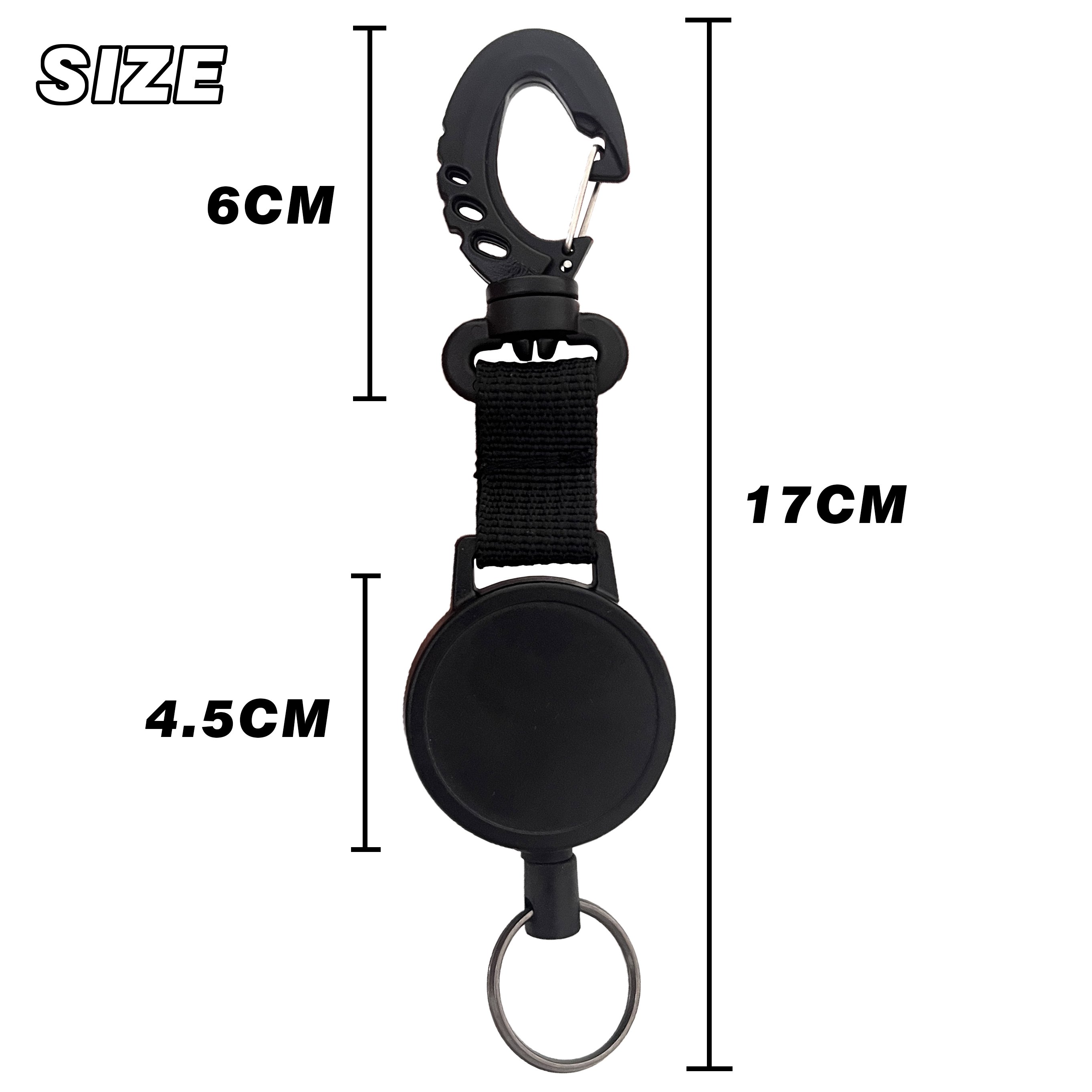 P-081 Custom Logo Stainless Steel Strong Wire Metal Retractable Badge Reels Holder Multitool Heavy Duty Retractable Keychain