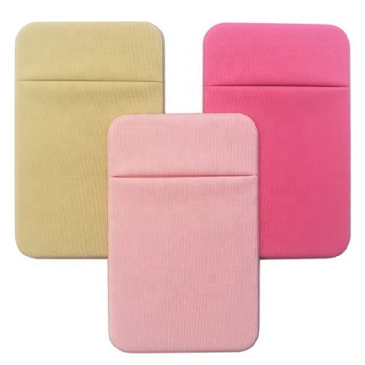 Slim Microfiber Stretch Card Sleeves Stick On Wallet Self Adhesive Smart Phone Pocket Credit Card Holder For Phone