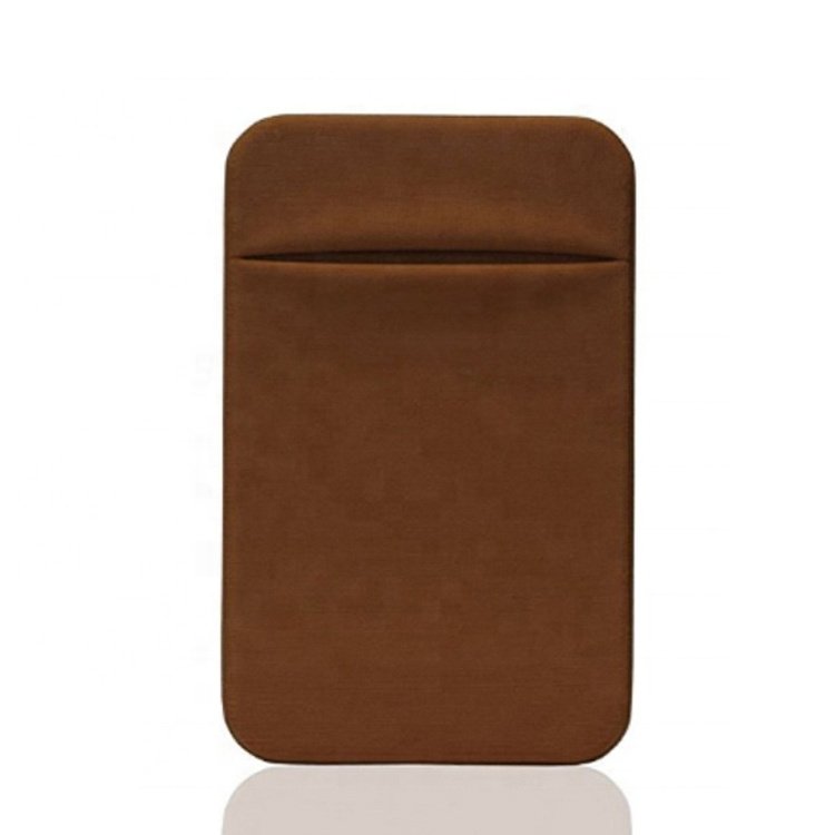 Slim Microfiber Stretch Card Sleeves Stick On Wallet Self Adhesive Smart Phone Pocket Credit Card Holder For Phone