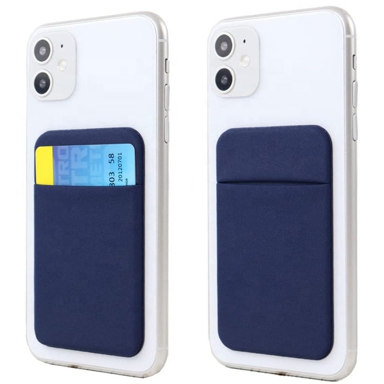 Slim Microfiber Stretch Card Sleeves Stick On Wallet Self Adhesive Smart Phone Pocket Credit Card Holder For Phone