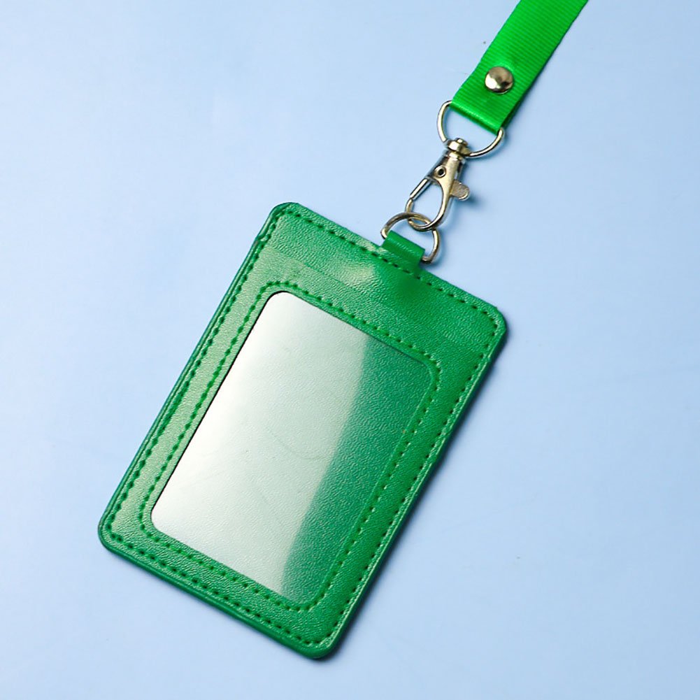 Promotional Gift Badge Holder Sublimation Custom Lanyard Keychain Pu Leather Id Name Business Card Holder
