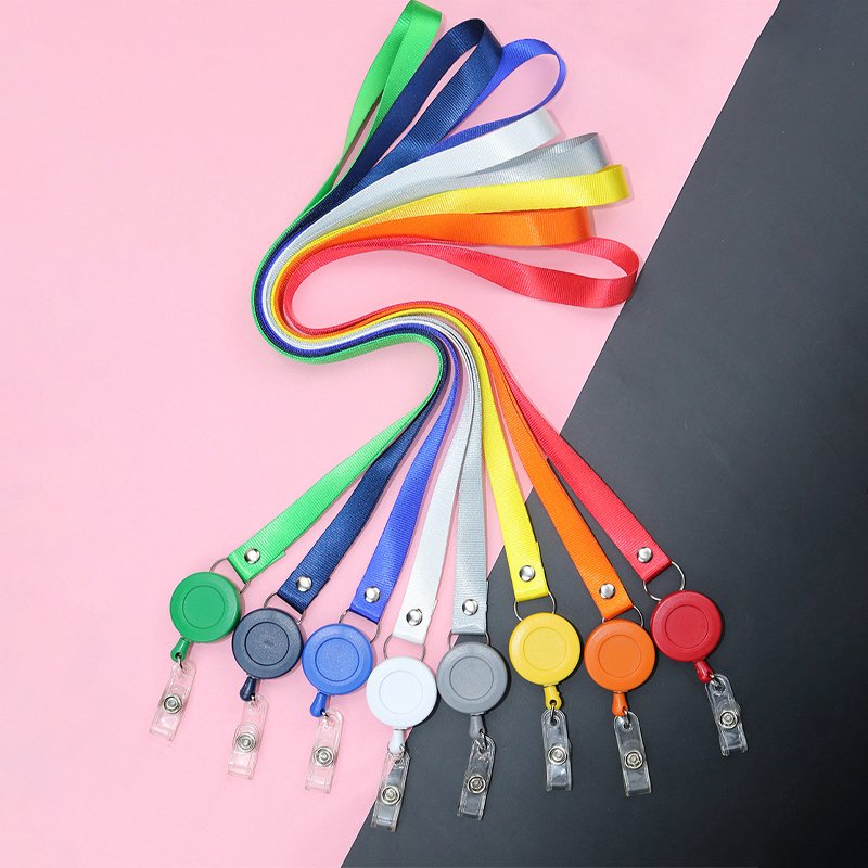 Custom Logo Cheap Blank Plain Lanyards Exhibition Retractable Neck Lanyard With Id Card Badge Holder
