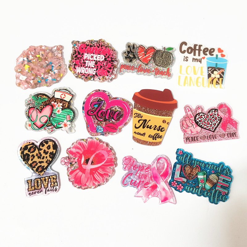 acrylic cute custom glittering print acrylic nurse RN LPN badge working PA PNA ID card medical no Badge Holder