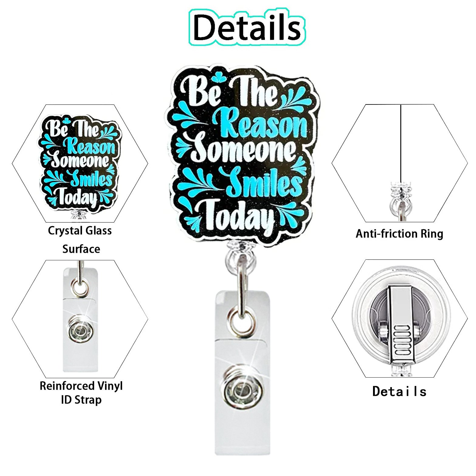 A-020 New Acrylic Nurse Working Overtime Retractable Nurse Badge Reel Holder ID Name Card Holder Badge Nurse Accessories