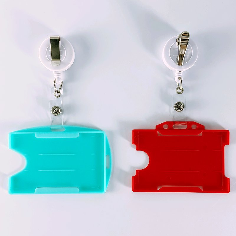 Custom Logo Retractable Metal Badge Reel Name Id Badge Holder With Belt Clip Badge Reel Id Card Holders