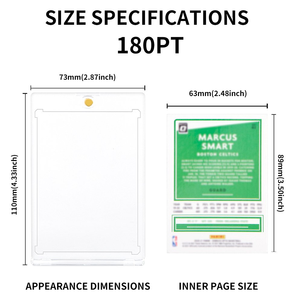 180 PT Toploaders for id card holder, Acrylic Baseball Card Sleeve for cards, Fit for MTG, Football Card, Sports Cards