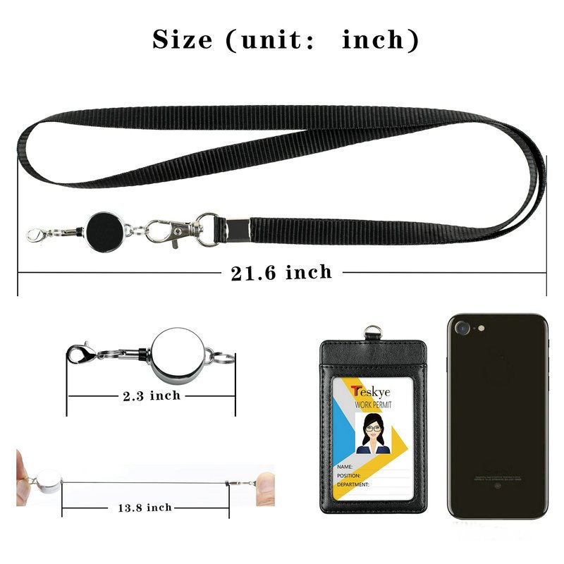 factory wholesale premium custom logo leather lanyard id card holder