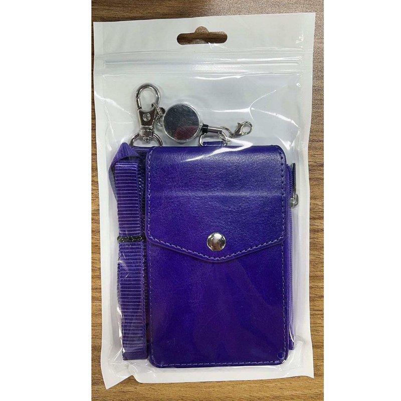 factory wholesale premium custom logo leather lanyard id card holder
