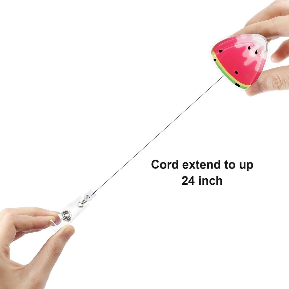 New Summer Multi-colored Fruit Oil Coated Id Card Holder Nurse Fruit Retractable Badge Reel Holder