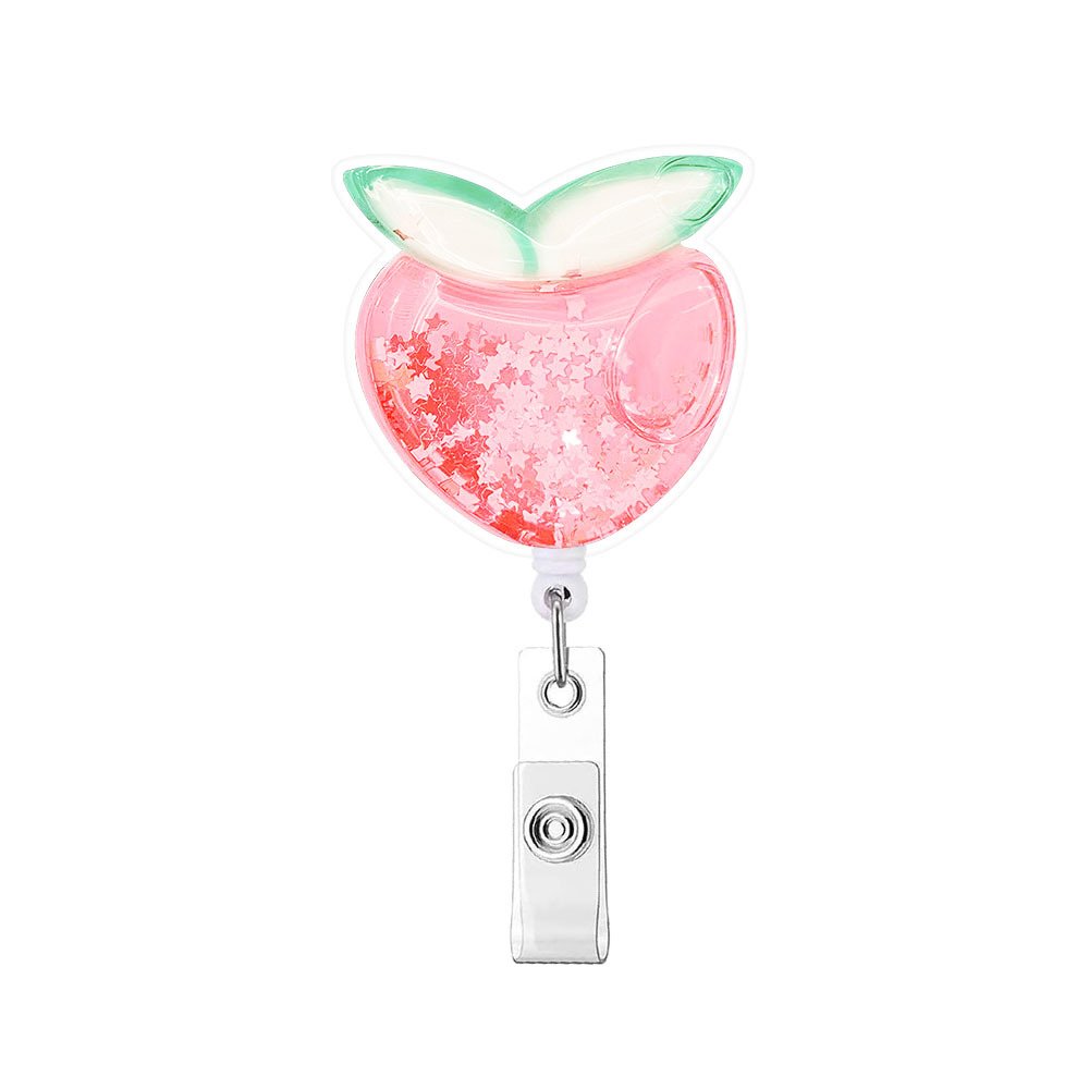 New Summer Multi-colored Fruit Oil Coated Id Card Holder Nurse Fruit Retractable Badge Reel Holder