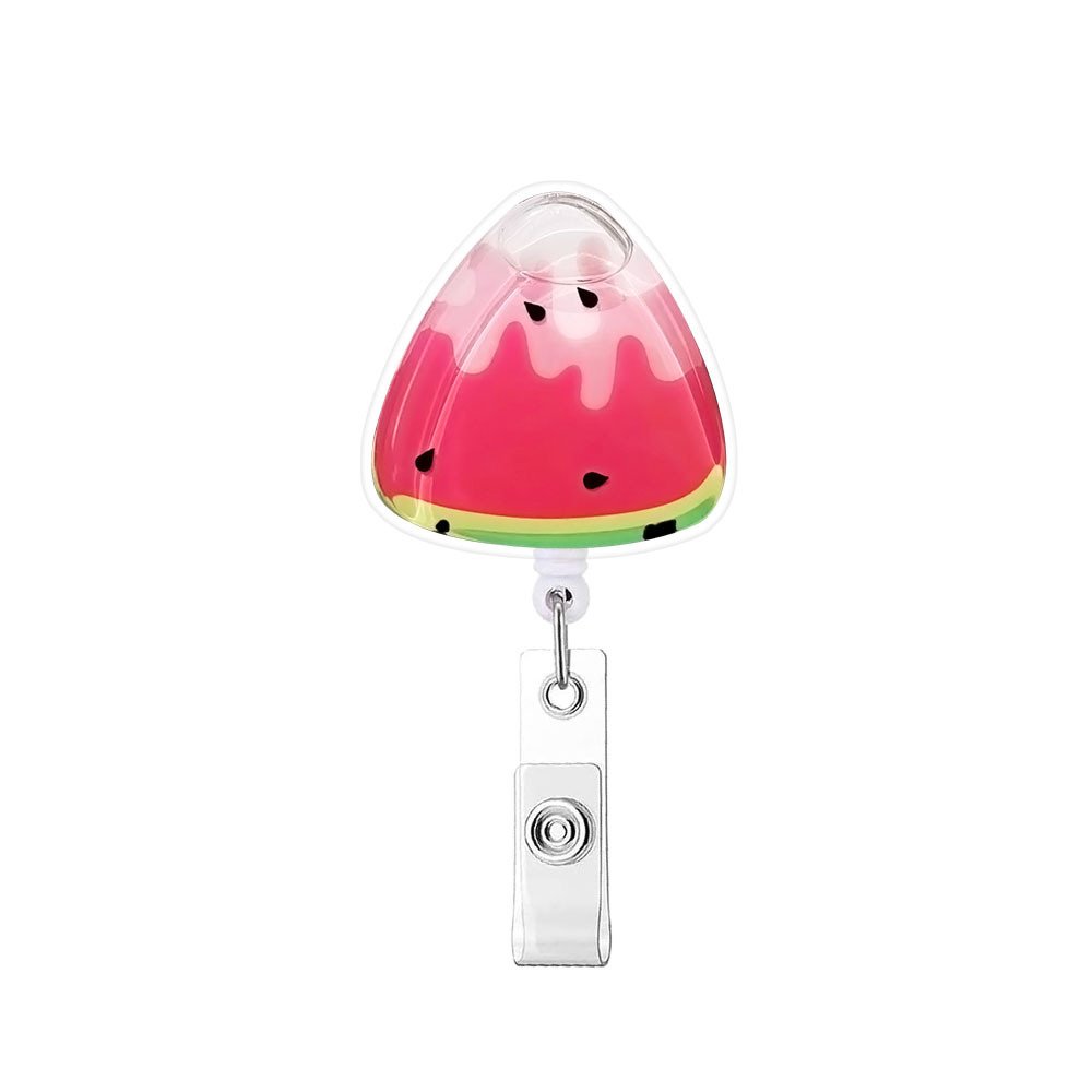 New Summer Multi-colored Fruit Oil Coated Id Card Holder Nurse Fruit Retractable Badge Reel Holder