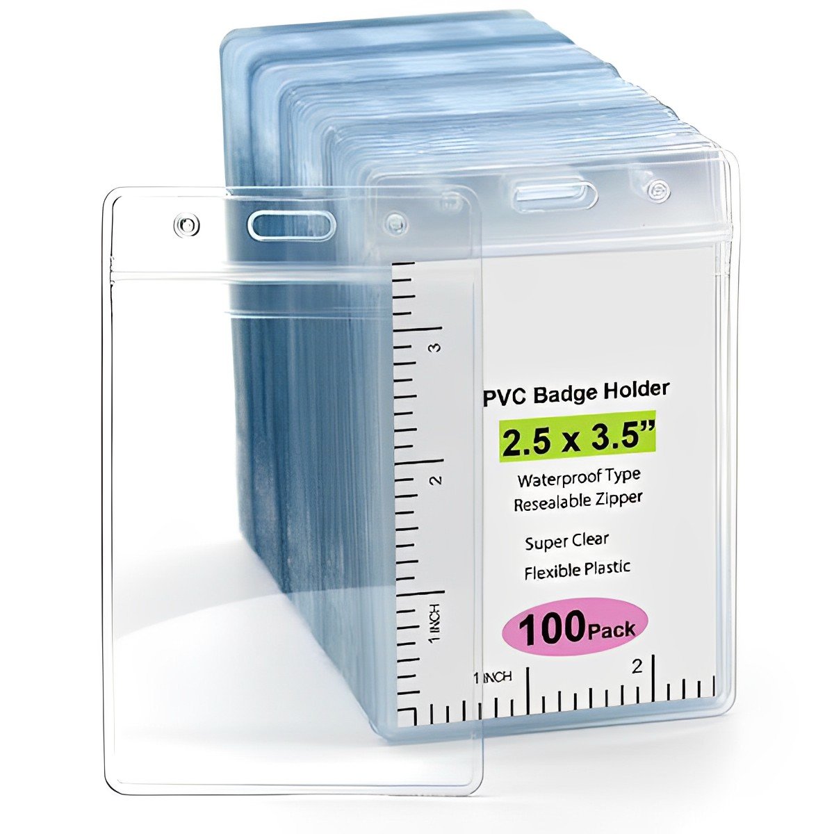 Free Sample Soft Plastic PVC ID Card Holder Business Conference Staff ID Card Protector Badge Holder