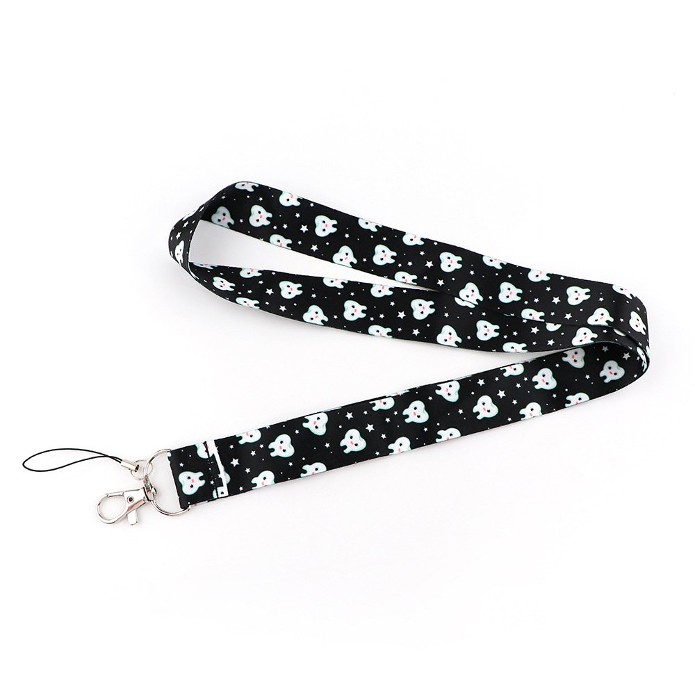 Wholesale Polyester Dentist Dental Tooth Care Neck Lanyard Keychain Holder ID Badge Mobile Phone Lanyard Strap