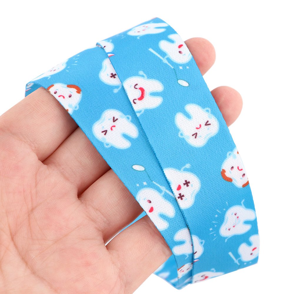 Wholesale Polyester Dentist Dental Tooth Care Neck Lanyard Keychain Holder ID Badge Mobile Phone Lanyard Strap