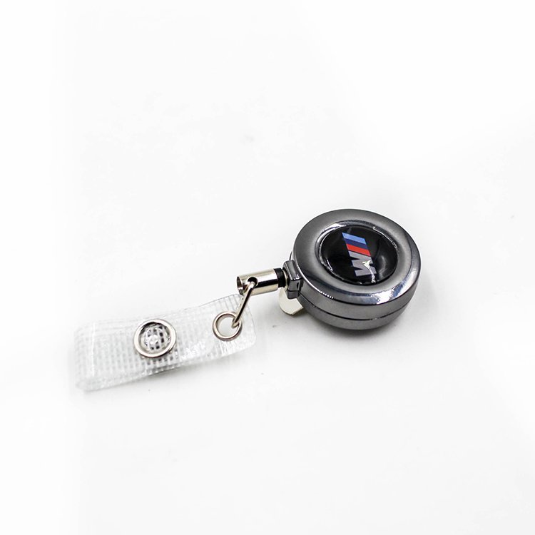 cheap promotional custom white felt clip plastic retractable badge reel nurse pull reels ID name badge holder with alligator