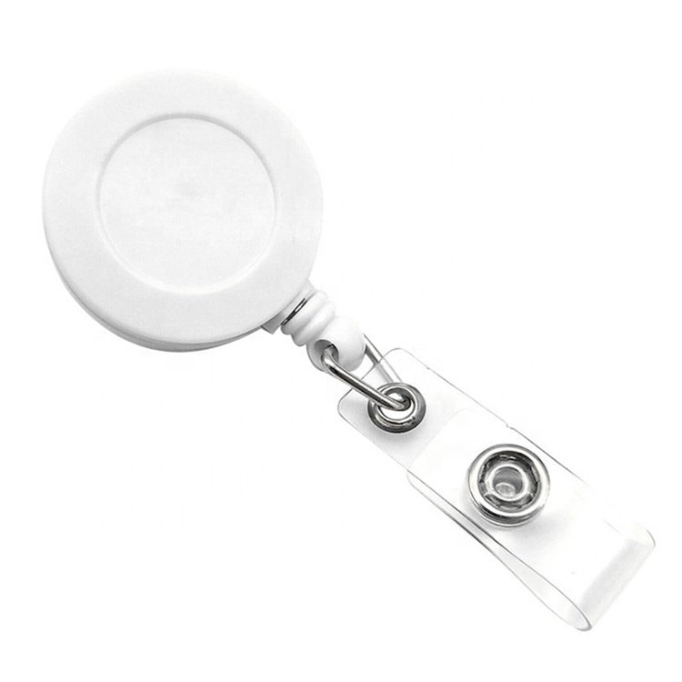 nurse badge reels retractable swivel alligator clip badge reel 32mm round shaped 360 rotatable clip yoyo badge holder