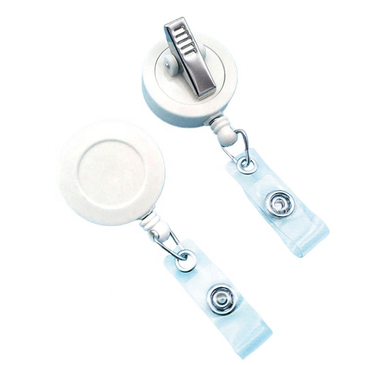 nurse badge reels retractable swivel alligator clip badge reel 32mm round shaped 360 rotatable clip yoyo badge holder