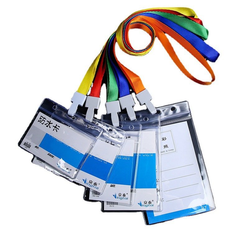 Clear Card Holder PVC Waterproof Zip Plastic ID Card Sleeve Holder Tags Name Badge Holders