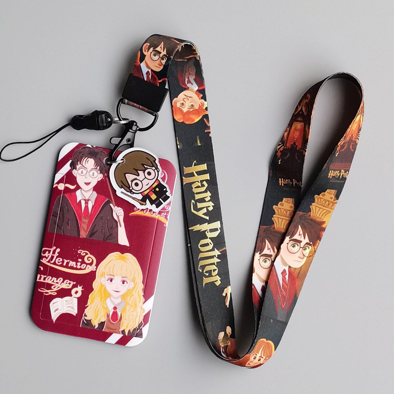 Lanyard Potter Handbag Pendant Cute Cartoon Lady Photo Card Case Custom Key Chain Ring Student Backpack Badge Holder Wholesale