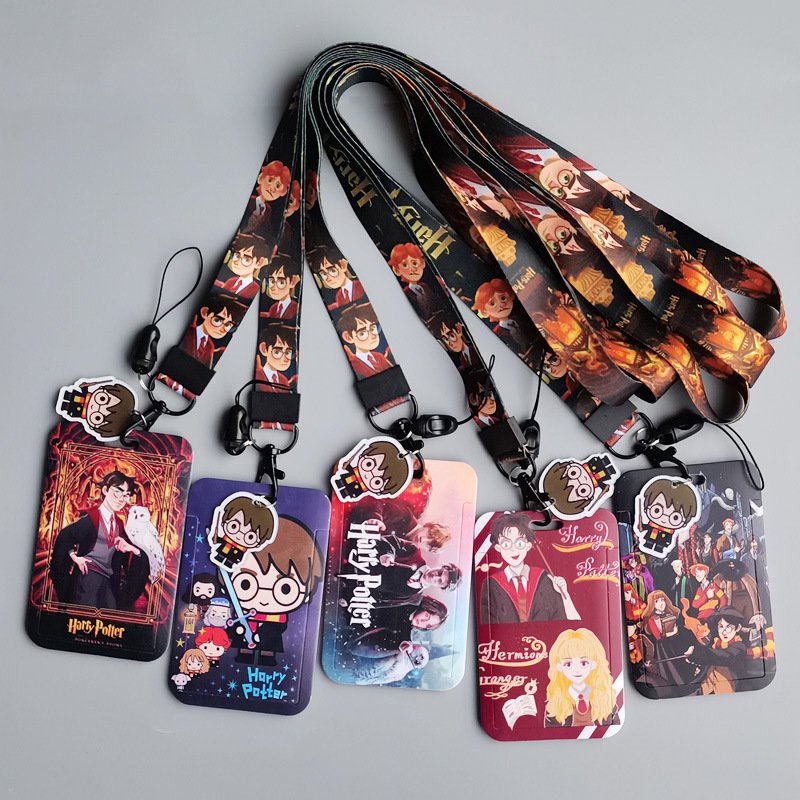 Lanyard Potter Handbag Pendant Cute Cartoon Lady Photo Card Case Custom Key Chain Ring Student Backpack Badge Holder Wholesale
