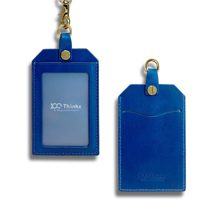 Genuine Leather Lanyard with Custom Logo Fashionable Credit Card and Badge Holder for ID Cards Featuring Metal PU Material