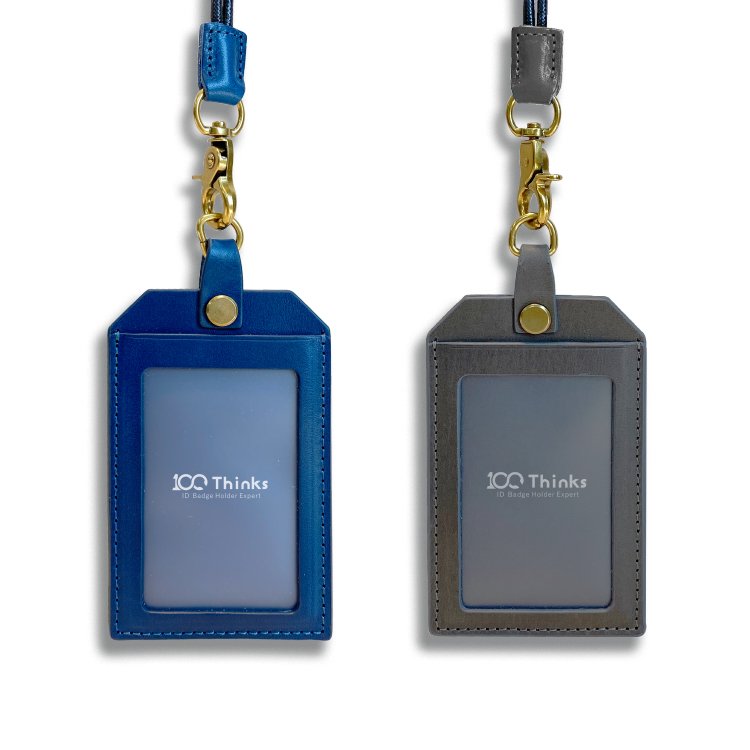 Genuine Leather Lanyard with Custom Logo Fashionable Credit Card and Badge Holder for ID Cards Featuring Metal PU Material
