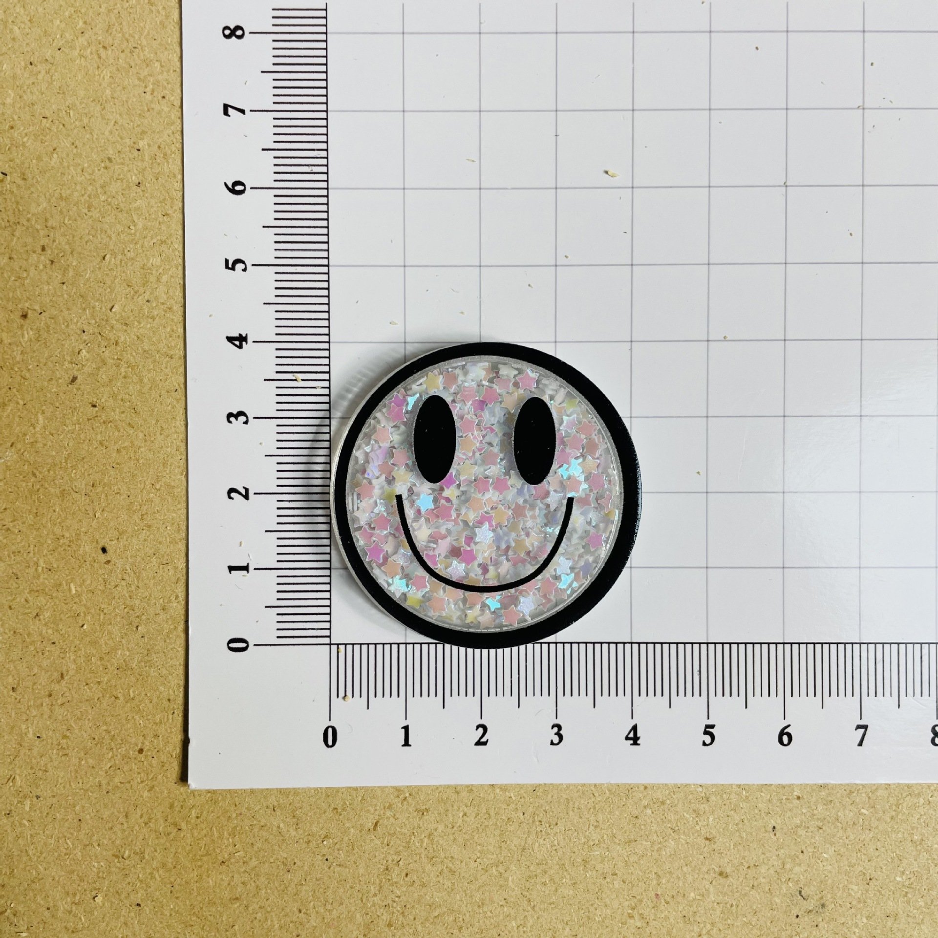 Acrylic Nurse Badge Reel New Creative Smiley Face Bage Reel Holder Glitter Star DIY Accessories