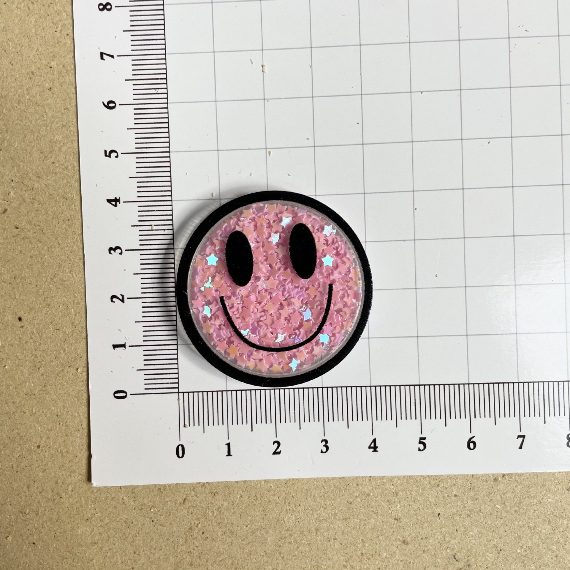 Acrylic Nurse Badge Reel New Creative Smiley Face Bage Reel Holder Glitter Star DIY Accessories