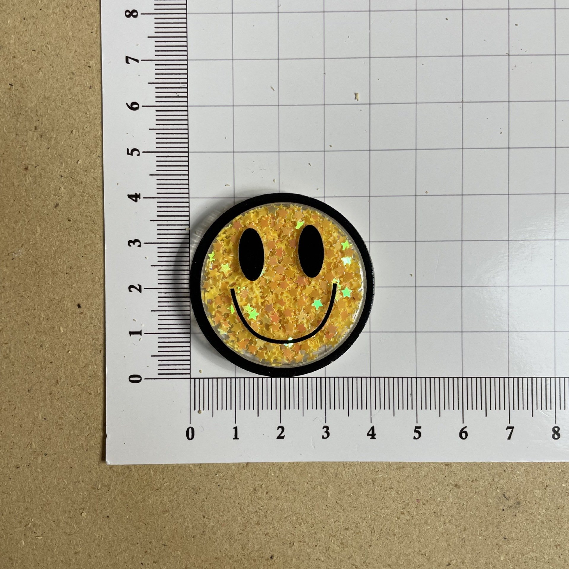 Acrylic Nurse Badge Reel New Creative Smiley Face Bage Reel Holder Glitter Star DIY Accessories