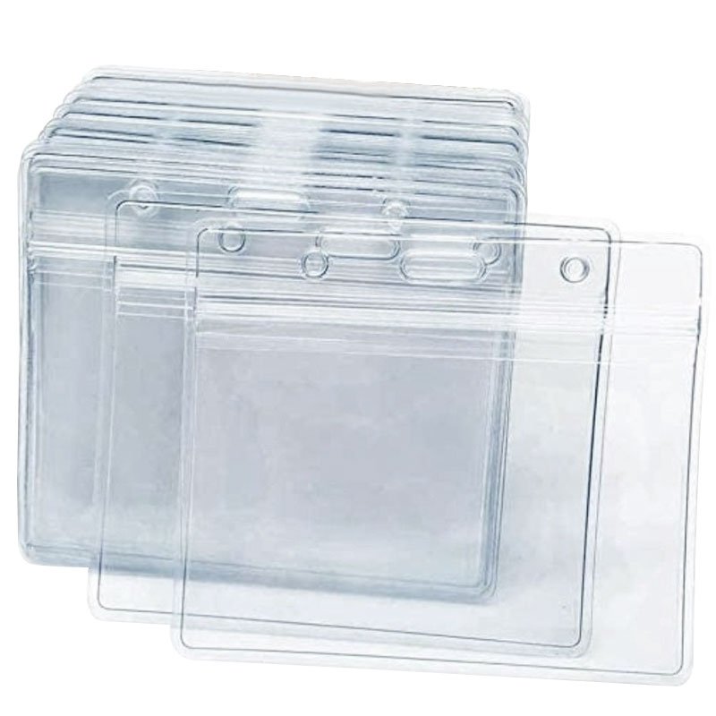 Soft Plastic PVC ID Card Holder Staff Work ID Card Protector Badge Holder