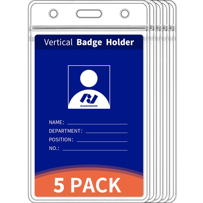 Soft Plastic PVC ID Card Holder Staff Work ID Card Protector Badge Holder