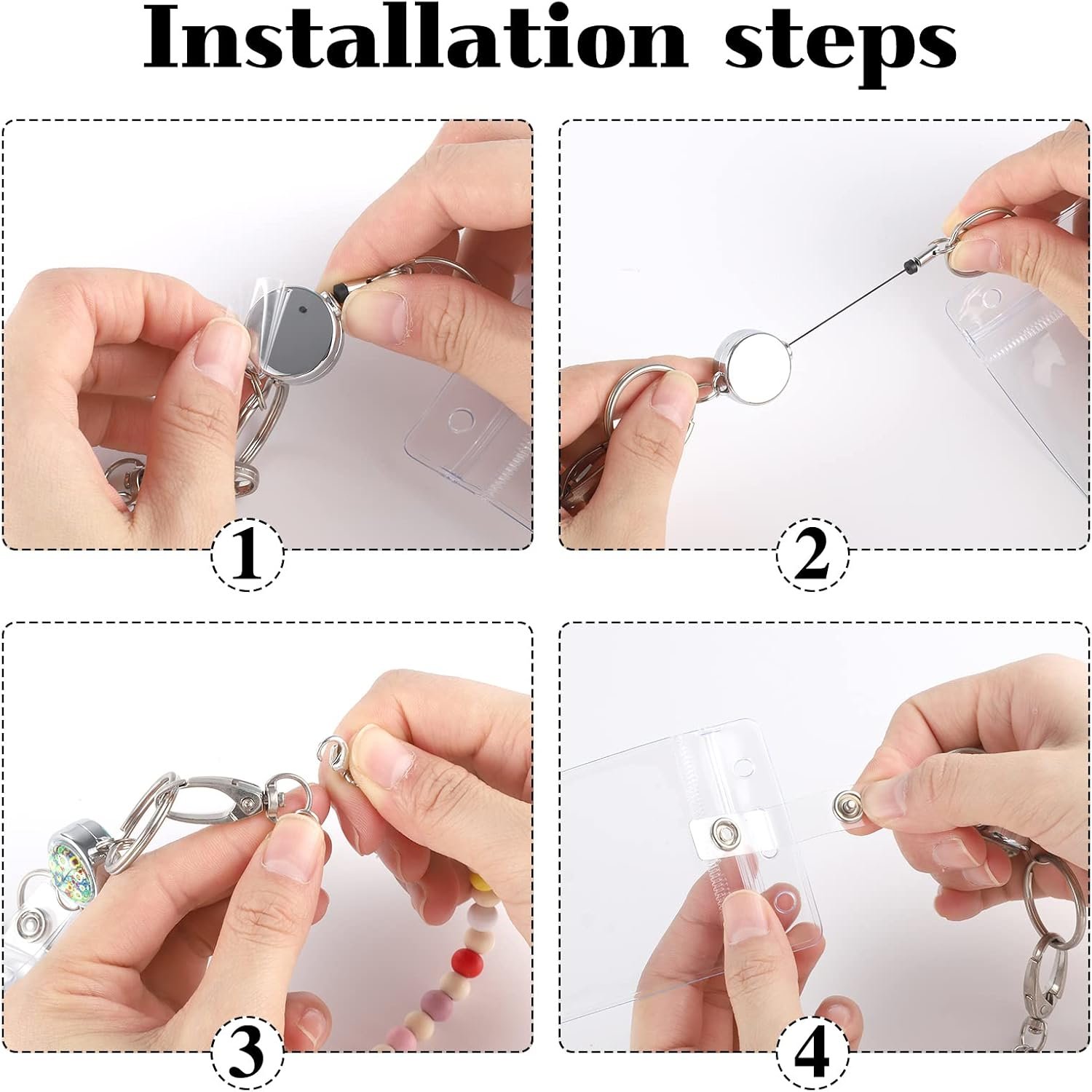 Personalized Colorful Beaded Lanyards Card Holder Id Badges Teacher Lanyard For Eyeglasses Chains