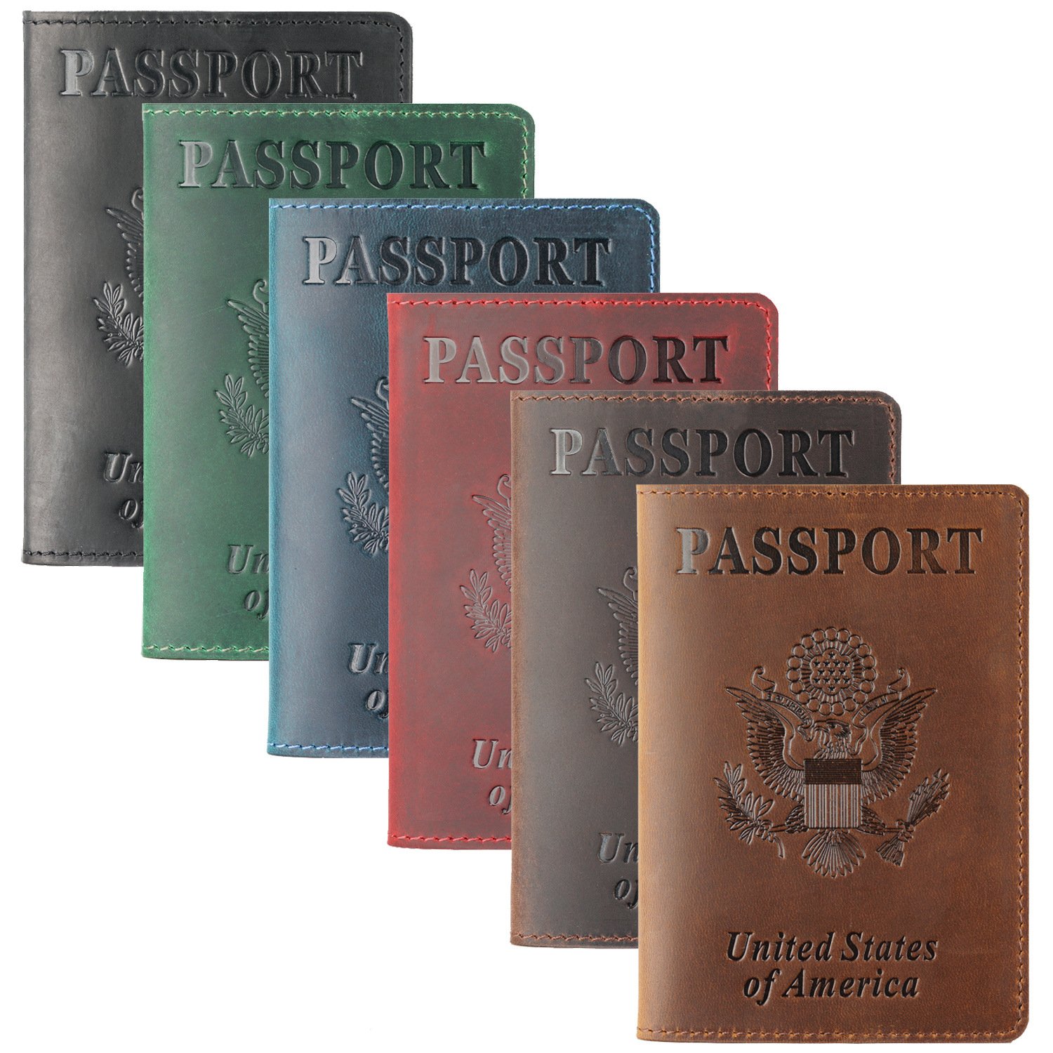 US Genuine Leather Passport Book Cover Thin American Travel Passport Holder Premium International USA Passport Protector Case